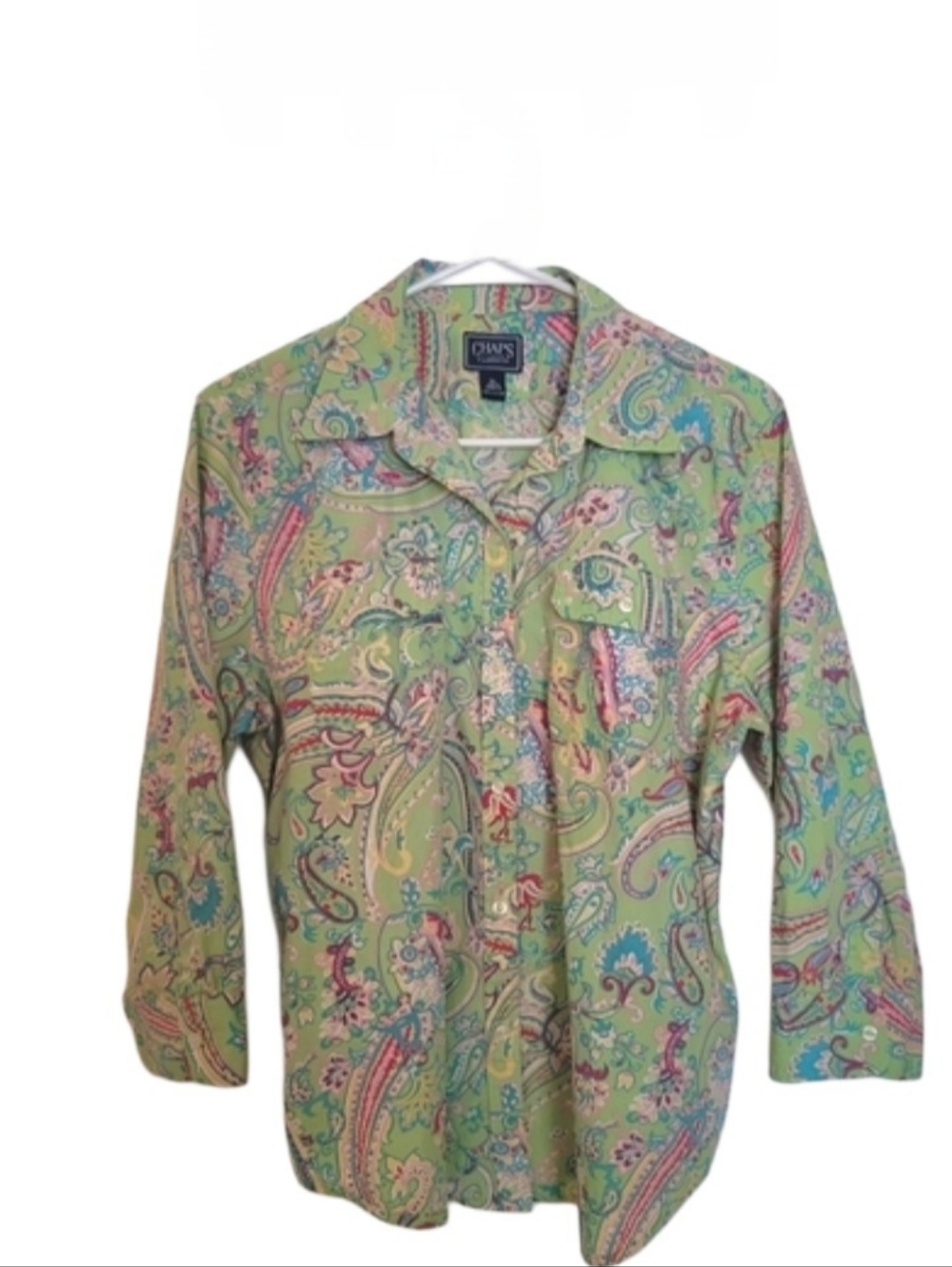 Chaps Pastel Paisleys Button Down Shirt - Picture 2 of 3